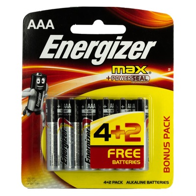 باتری نیم قلمی انرجایزر Max بسته ۶ تایی (۴ + ۲)